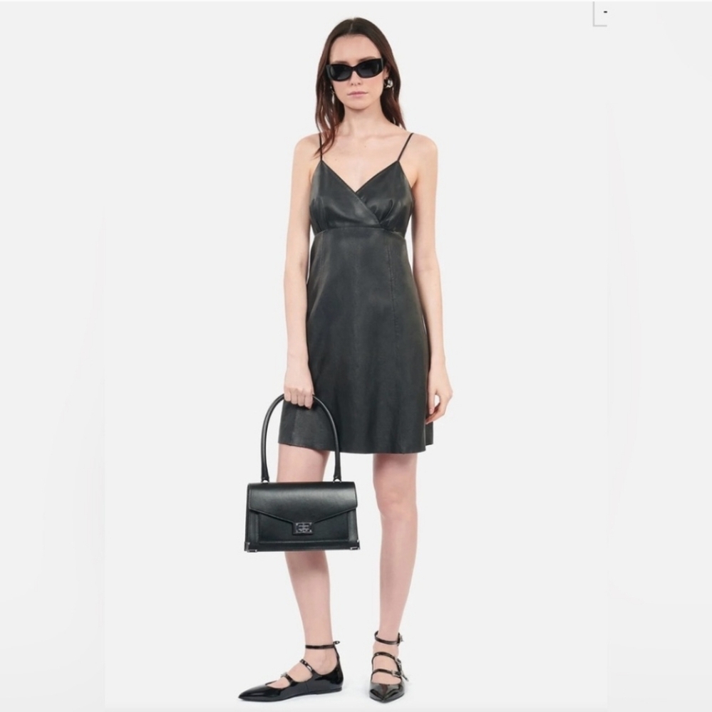 The Kooples Black Leather Mini Dress Size US 6